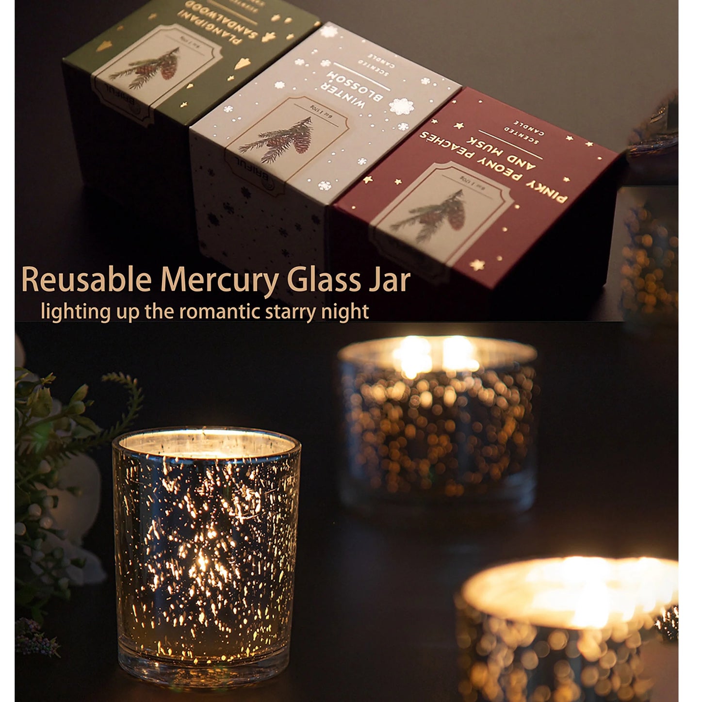 Scented Candles Pine Candle Aromatherapy Soy Candle Jar for Help Relaxing Stress Relief Candles Christmas Gifts Red