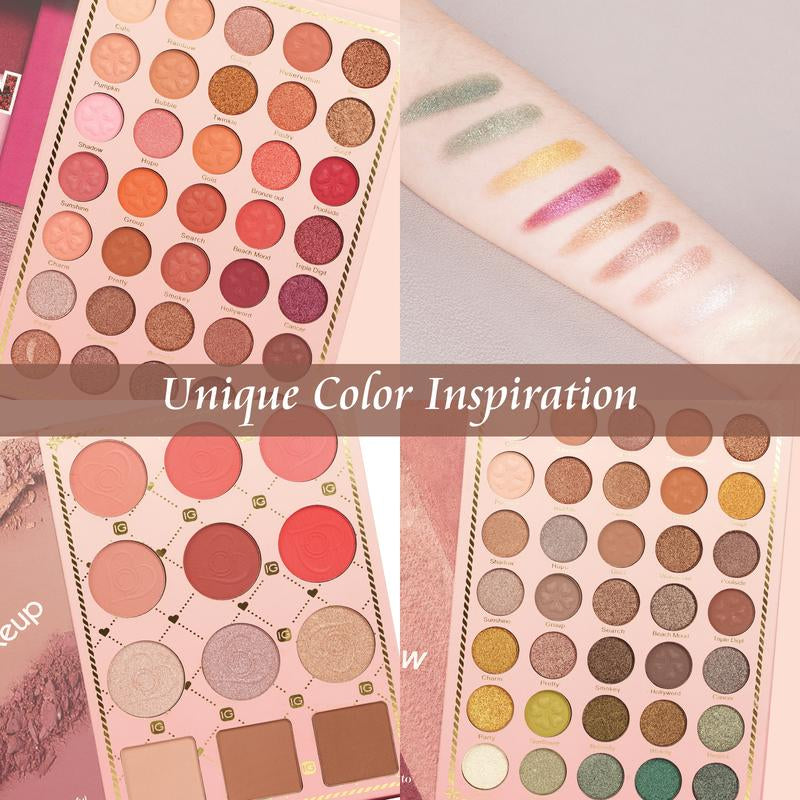 3 Layers Foldable Makeup Palette Set | 82 Shades for Contour,Blush,Highlight,Eyeshadow | Long-Lasting | Suitable for All Skin Tones