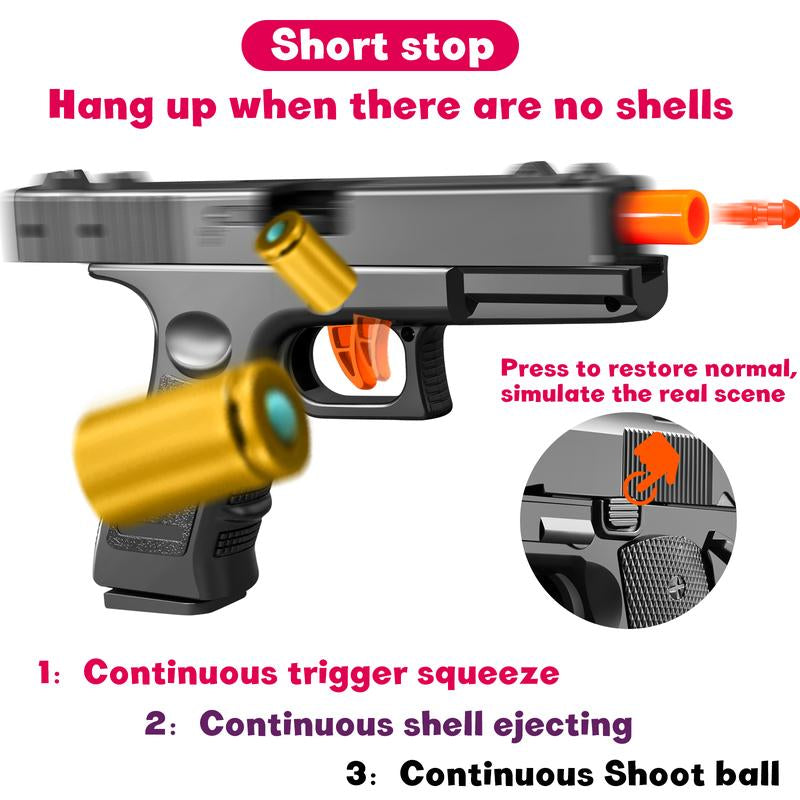 Toy Gun Blasters Shell Ejecting Pistol Realistic Toy Dart Hand Gun Cool Stuff Pistolas That Look Real Fake Model Stressshot Guns for Age Year Old Boy Teen Teenager Adult Gift Ideas Black