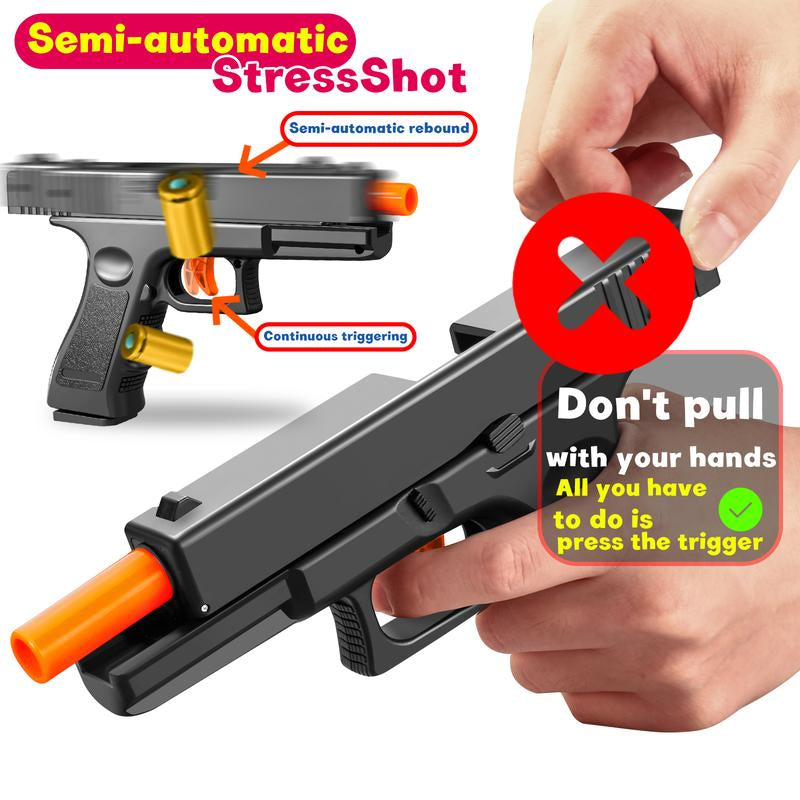 Toy Gun Blasters Shell Ejecting Pistol Realistic Toy Dart Hand Gun Cool Stuff Pistolas That Look Real Fake Model Stressshot Guns for Age Year Old Boy Teen Teenager Adult Gift Ideas Black