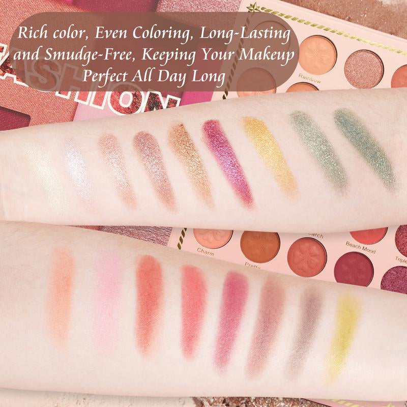 3 Layers Foldable Makeup Palette Set | 82 Shades for Contour,Blush,Highlight,Eyeshadow | Long-Lasting | Suitable for All Skin Tones