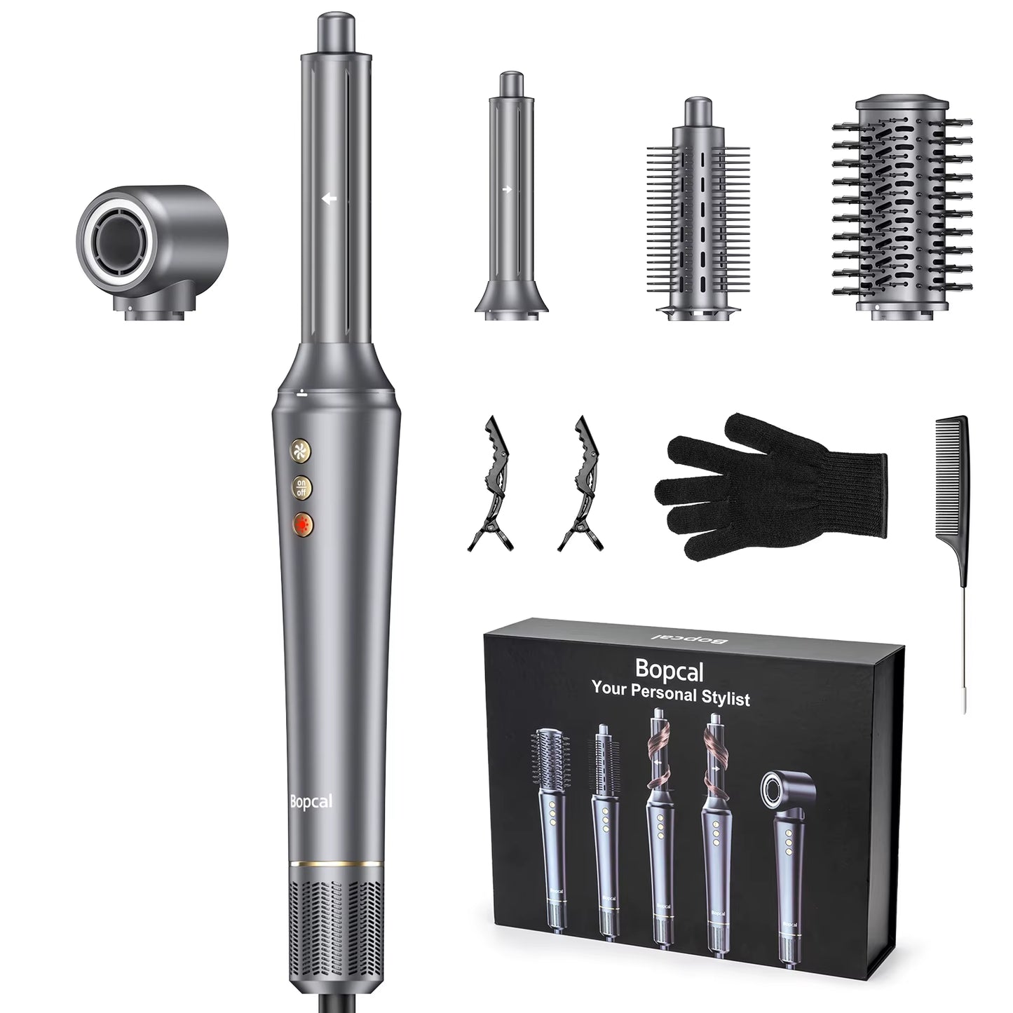 5 in 1 Hair Dryer,Multi Styling Tool,Straightener & 32Mm Curling 300 Million Negative Ions Hair Care 1-3 Mins Quick Drying Gifts