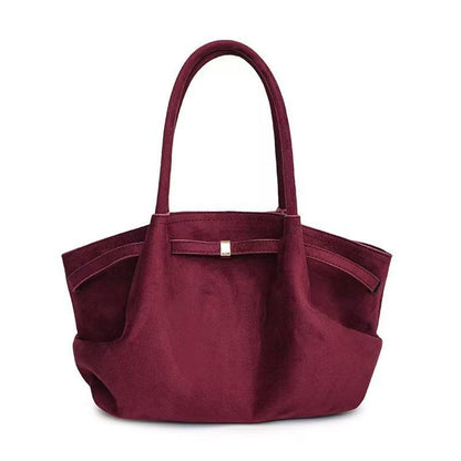 Suede Women'S New Autumn and Winter High-End Niche Design Large-Capacity Commuter Retro Handbag Perfect Mom a Fordable for Work Cute Work Suede Adjustable Strap Bucket Crossbody Purse Fall Handbag 2025 Large Capacity Women'S Bucket