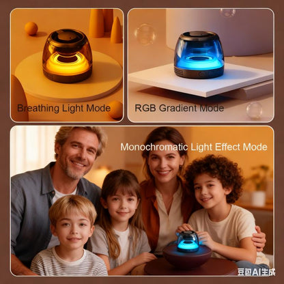 Joytutus Magnetic Bluetooth Speaker Portable Wireless Outdoor with TF Card Slot RGB Atmosphere Lights Sound System Trucks Colorful Dustproof Smartphone Rechargeable Car Audio Black Metal Compact & Portable Design 360° Holographic Sound Effects