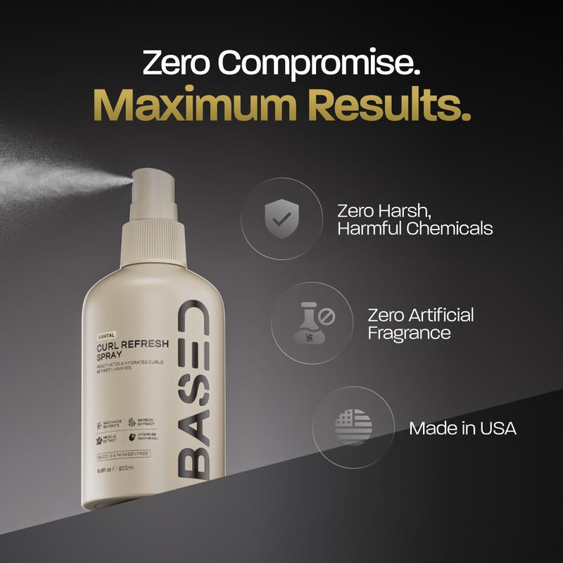 BASED Curl Refresh Spray | Instantly Revives Curls, Lightweight with No Buildup | Simple, Effective, BASED.