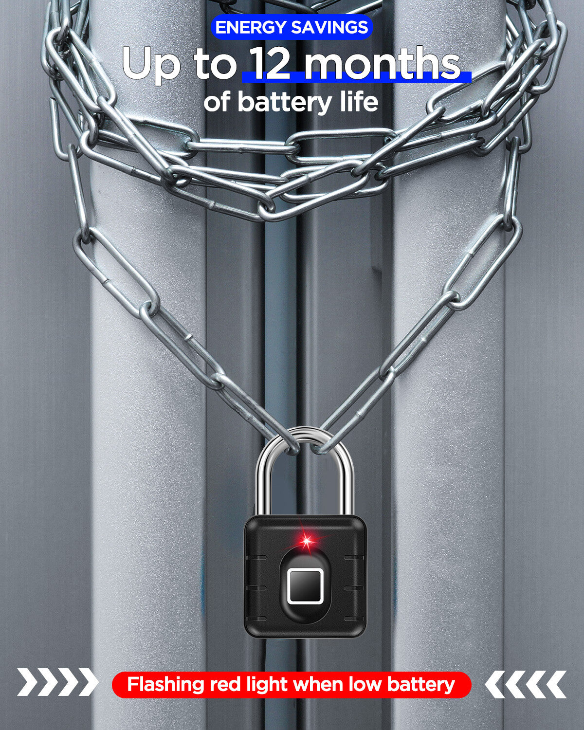 Fingerprint Padlock Waterproof Smart Keyless Biometric Thumbprint Lock Locker