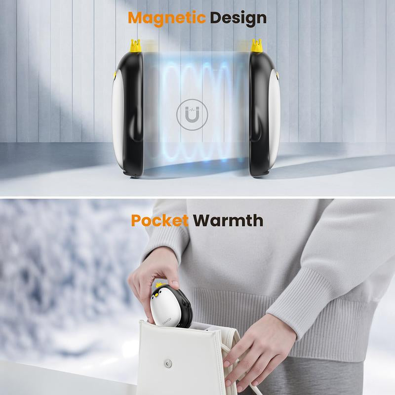 Stay Warm Anywhere GAIATOP Penguin Hand Warmers 2-Pack | 3 Heat Settings, Portable & Rechargeable | Camping, Hunting, Golf, Perfect Gift for Women & Men