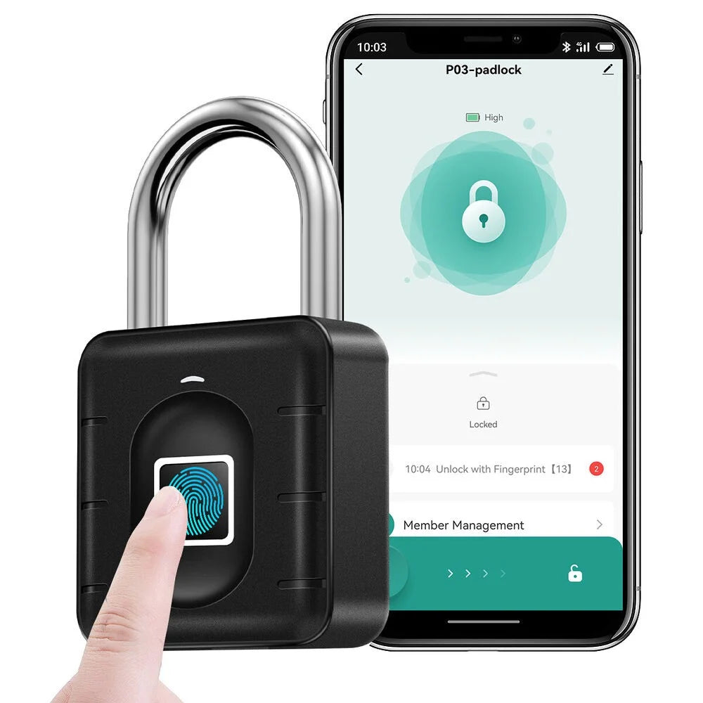 Waterproof Fingerprint Padlock Lock Smart APP Bluetooth Lock Door Keyless
