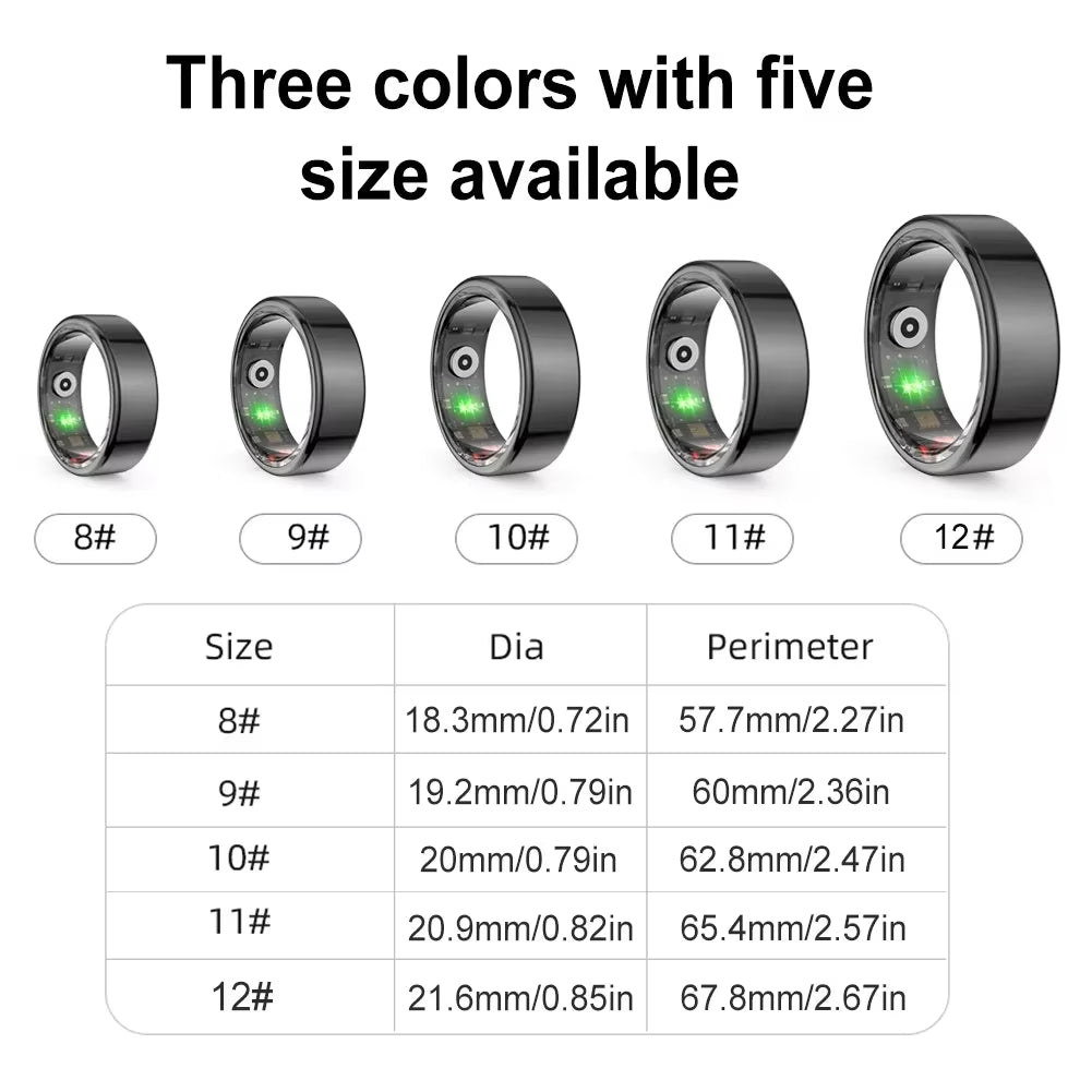 R02 Smart Ring Heart Rate Pressure Blood Oxygen Sleep Monitor 2025 Men Women Waterproof Health Monitor Sport Modes Smart Ring