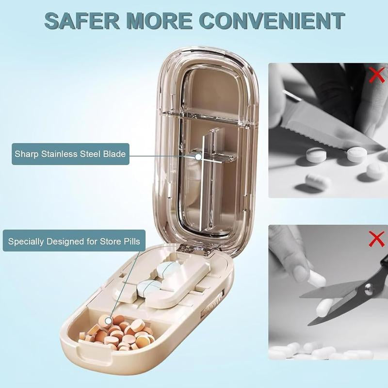 Adjustable Pill Cutter Splitter for Tiny and Small Tablets, Cutting into Pills to 1/2 and 1/4, with Precise Alignment Functionality