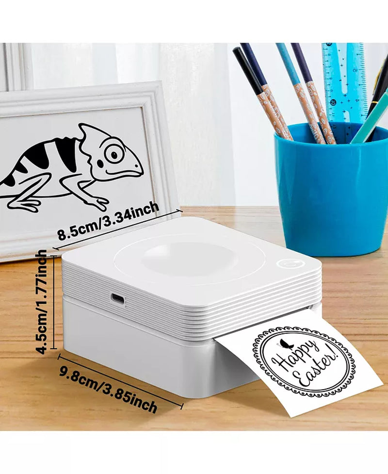 Sticker Printer, PM230-A Mini Thermal Printer Bluetooth Portabel Sticker Maker with 3 Rolls of Paper, Print Pods Mini Printer with Multiple Templates for Phone & Tablet
