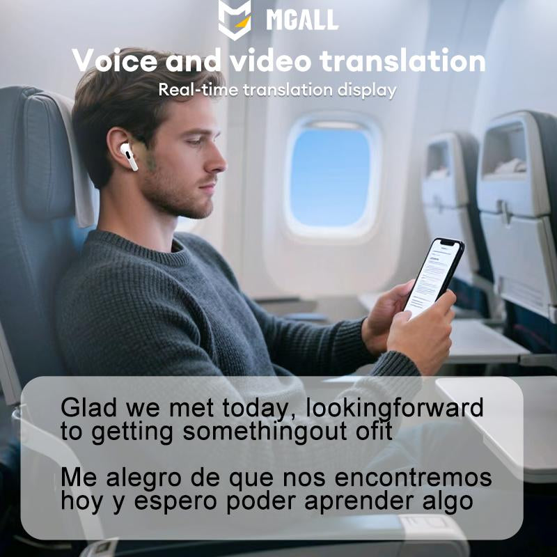 MGALL Y49 Multifunctional Wireless Headphones Supports 169 Language Translation, with 2025 Bluetooth 6.0, Colorful LCD Smart Touch Screen, Personalized Screensaver, Hi-Fi Sound, IPX5 Waterproof, Ideal for Office, Study, Sport & Calls