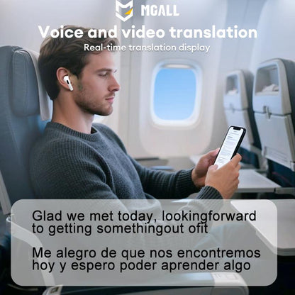 MGALL Y49 Multifunctional Wireless Headphones Supports 169 Language Translation, with 2025 Bluetooth 6.0, Colorful LCD Smart Touch Screen, Personalized Screensaver, Hi-Fi Sound, IPX5 Waterproof, Ideal for Office, Study, Sport & Calls