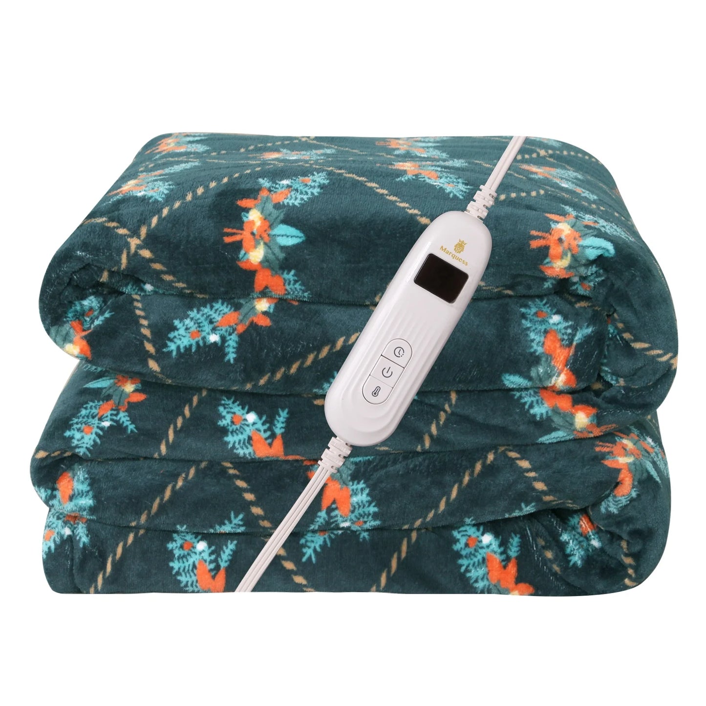 Twin Electric Heated Blanket Green Microplush Sherpa and Reversible Flannel Washable Comfortable with 10 Heat Settings Heated Throw 62"X84"