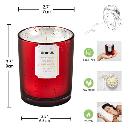 Scented Candles Pine Candle Aromatherapy Soy Candle Jar for Help Relaxing Stress Relief Candles Christmas Gifts Red