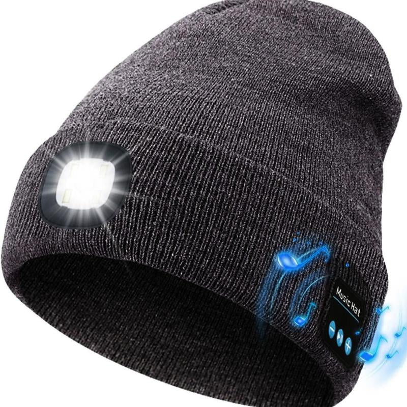 Winter Warm Knitted Hat LED Rechargeable Lighting Hat Wireless Bluetooth Music Hat