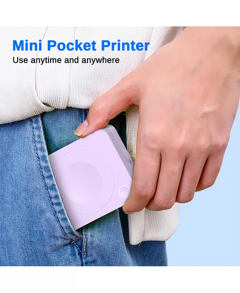 Sticker Printer, PM230 Mini Thermal Printer Bluetooth Portabel Sticker Maker with 3 Rolls of Paper, Print Pods Mini Printer with Multiple Templates for Phone & Tablet