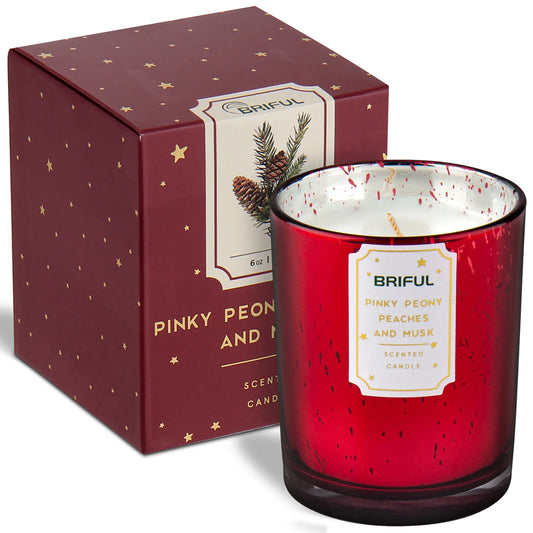 Scented Candles Pine Candle Aromatherapy Soy Candle Jar for Help Relaxing Stress Relief Candles Christmas Gifts Red