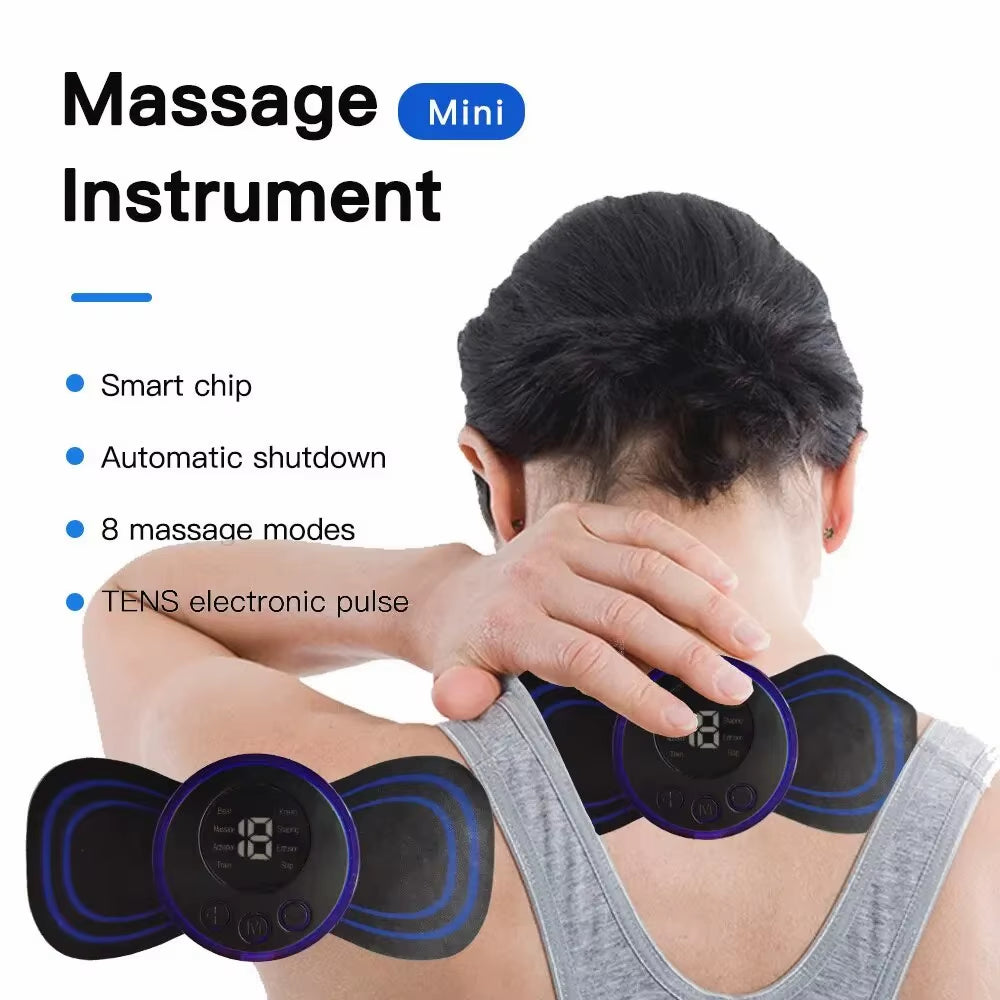 Intelligent Mini Electric Neck Massager Charging Portable Shoulder and Neck Neck Massage Patch with Multiple Adjustable Levels ﻿