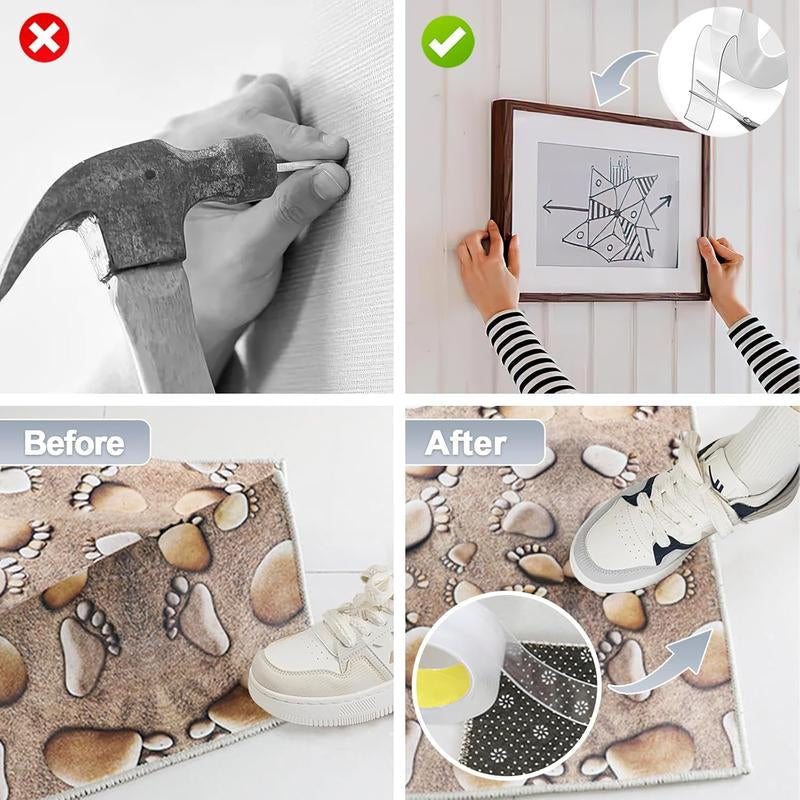 Heavy Duty(9.85Ft), Nano Double Sided Adhesive Tape, Clear Mounting Tape Picture Hanging Adhesive Strips. Double Sided Tape Heavy Duty(9.85Ft), Nano Double Sided Adhesive Tape, Clear Mounting Tape Picture Hanging Adhesive Strips.