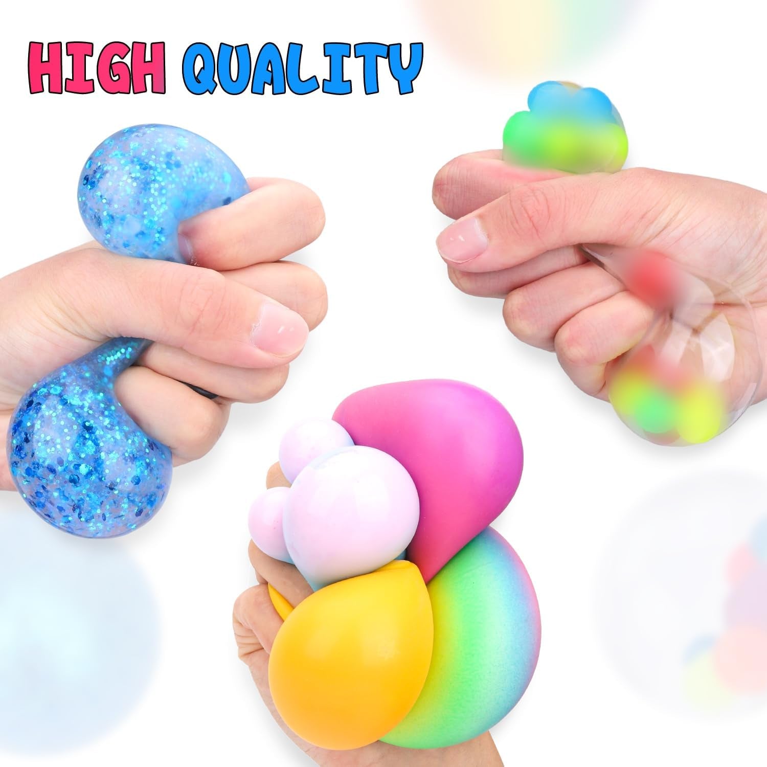 Stress Balls Set, Squishy Stress Ball, 4 Pack Squeeze Ball for Adults, Squeeze Ball for Adults Stress Relieve, Stress Relieve, Increase Entertainment