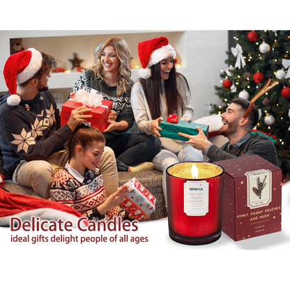 Scented Candles Pine Candle Aromatherapy Soy Candle Jar for Help Relaxing Stress Relief Candles Christmas Gifts Red