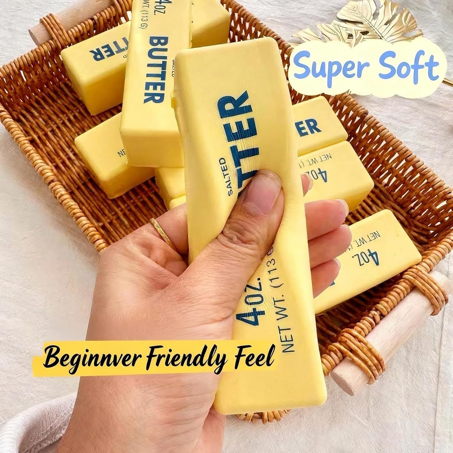 Taba Slow Rising Squishy Butter Squeeze Toys Sensory Stress Relief Squishies Soft & Stretchy Fidget Toys for Anxiety Relief, Party Favors, Goodie Bag Fillers
