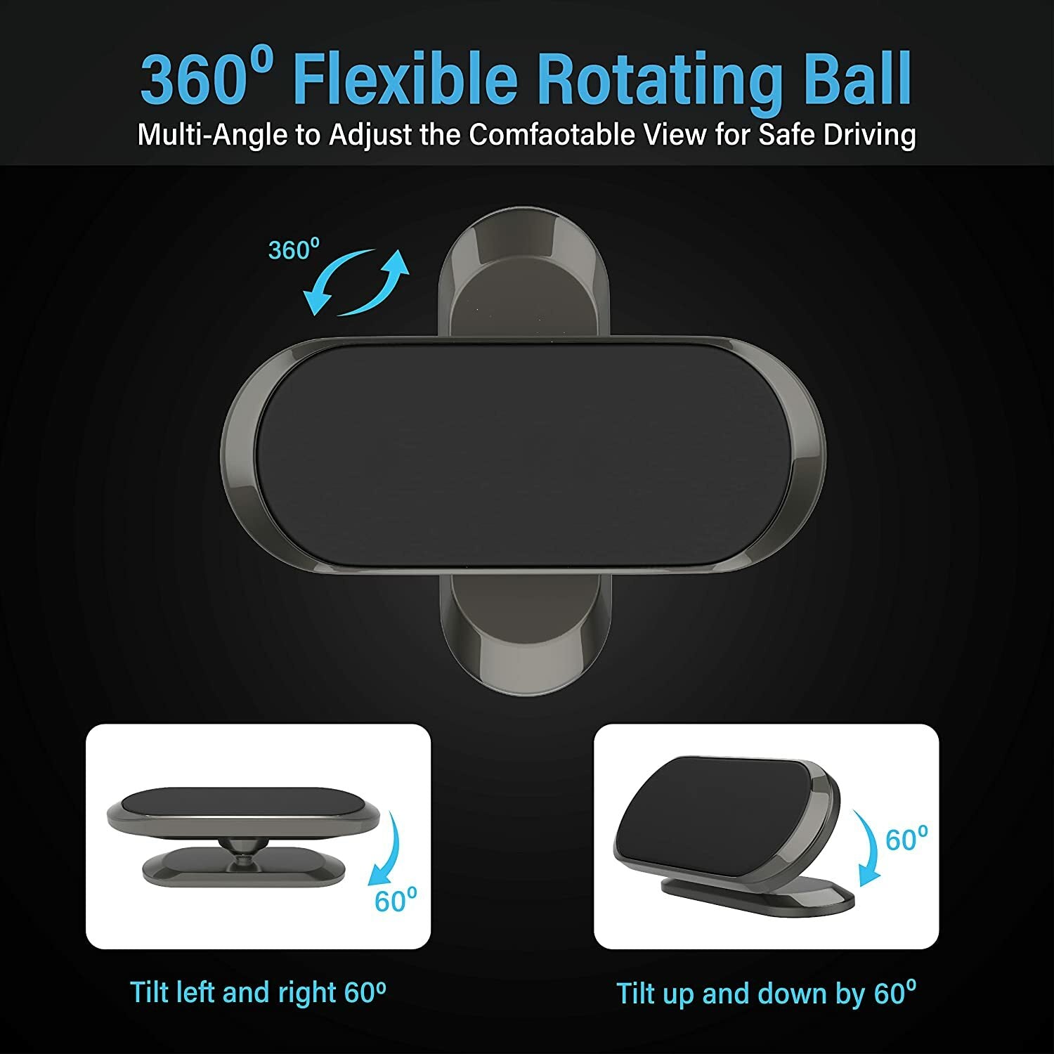 2-Pack Magnetic Phone Holder Car Dashboard Mount Stand for Samsung Galaxy Iphone