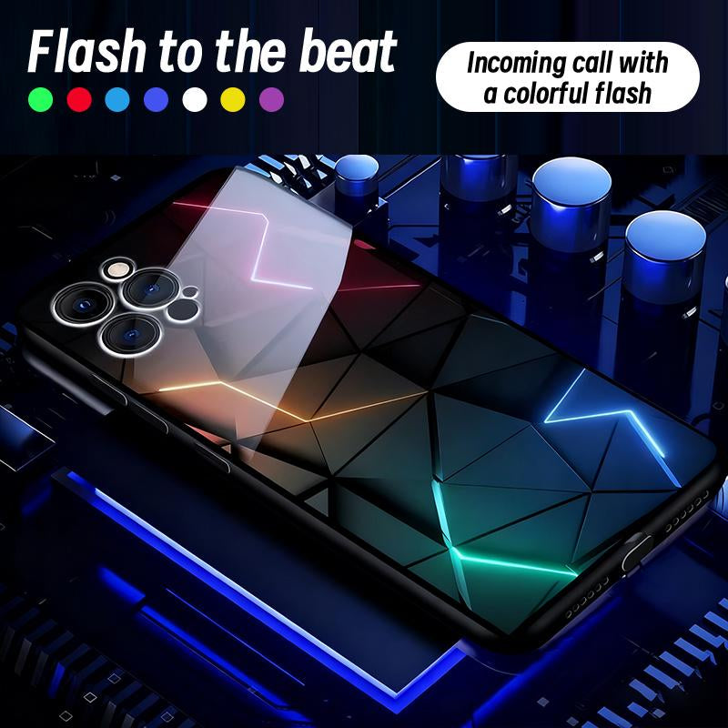 Lightning Fluorescent Geometric White Glass Apple Phone Case