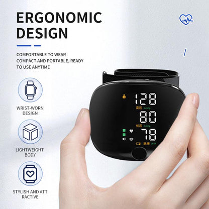Rechargeable Wrist Blood Pressure Monitor with LED Touch Screen, Voice Broadcast & 99X2 Memory — Accurate Home BP Tracking Made Simple