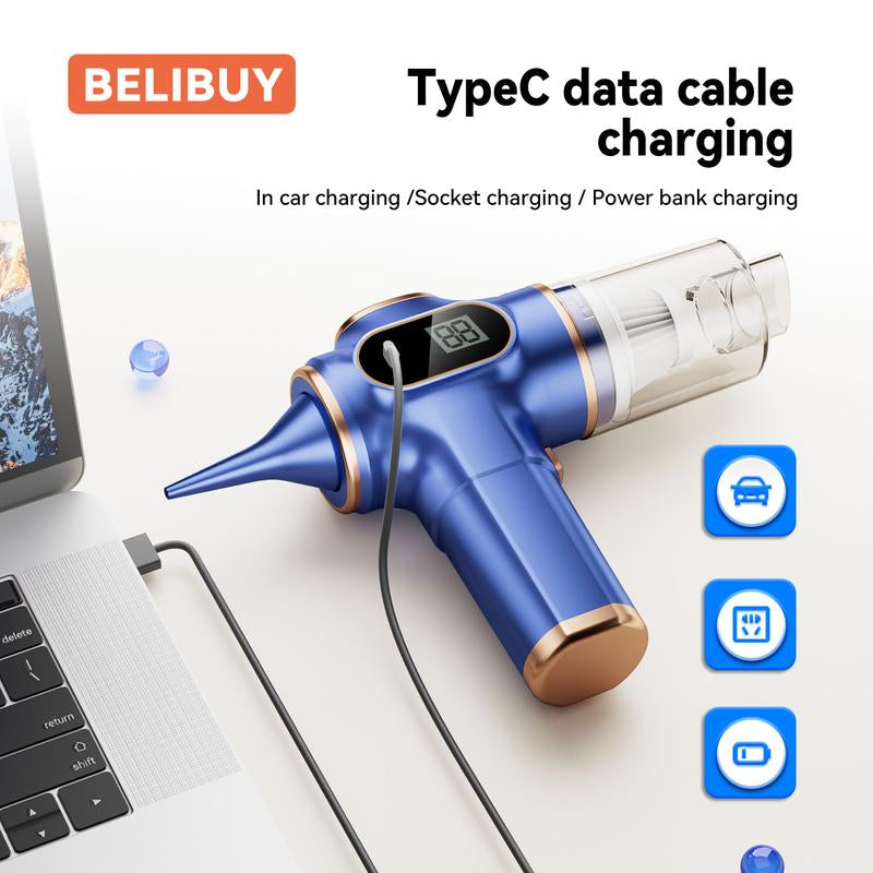 2-In-1 12000Pa Car Vacuum Cleaner Portable Wireless Handheld Vacuum Cleaner, High Power Vacuum Cleaner & Air Purifier, Home Vacuum Cleaner for Sofa, Office, Pet, Home, Smart Power Display, Holiday Gifts Dustbuster Compact Vacuum Mini Car Air Duster
