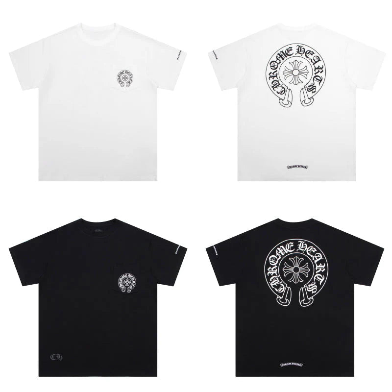 1:1 Chrome Hearts Horse Shoe Logo Pocket T-Shirt