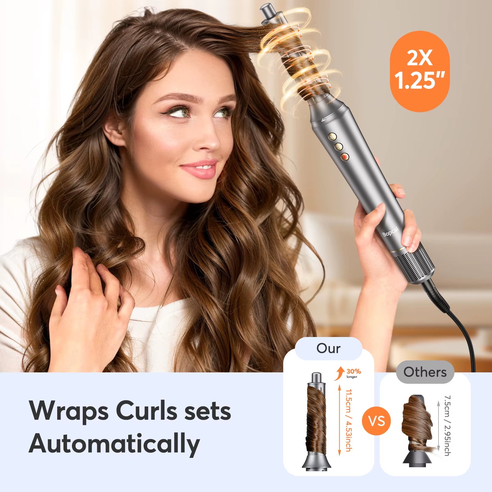5 in 1 Hair Dryer,Multi Styling Tool,Straightener & 32Mm Curling 300 Million Negative Ions Hair Care 1-3 Mins Quick Drying Gifts