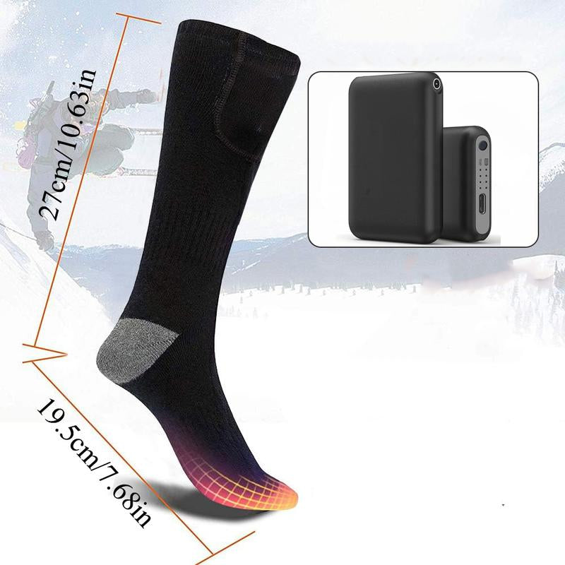 Heated Socks for Men Women Rechargeable Battery Powered Electric Thermal Heating Socks with 4 Heat Settings Foot Warmers for Cold Weather Hunting Hiking Outdoor Winter Work Sports Footwear