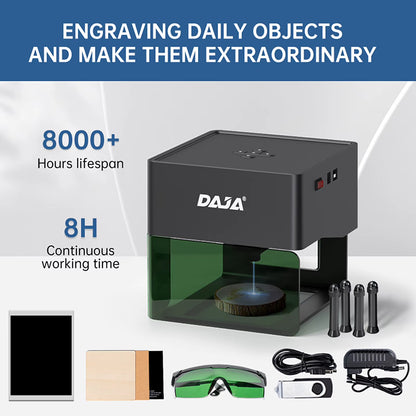 DAJA DJ6 Laser Engraver 80X80Mm Carving Area 3W Laser Power APP Control Portable Engraving Marking Machine for DIY Logo Printer