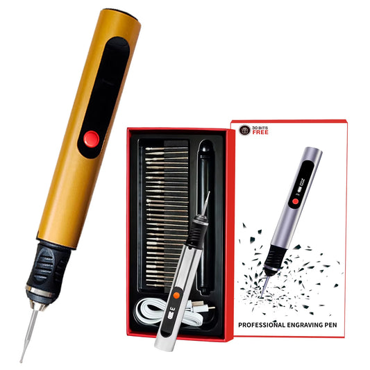 Electric Engraving Pen - LCD Display Multi-Function Nail Drill Kit - Rechargeable Lithium Battery - for Carving & Polishing