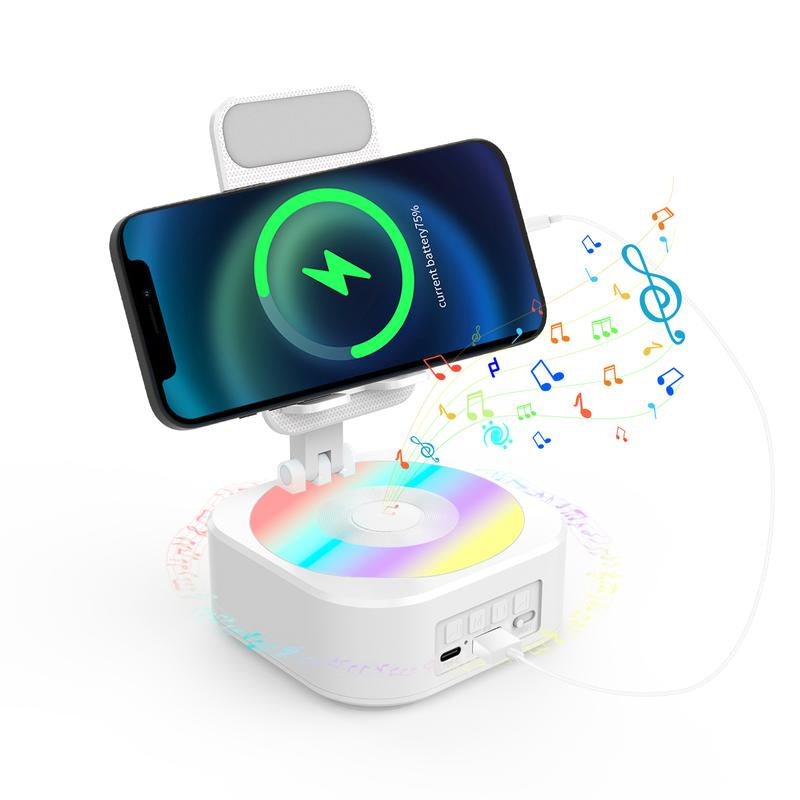 Elecomo Bluetooth Speaker with Charging and Cell Phone Stand,Best Speaker Stand for Iphone/Ipad/Samsung Galaxy,Hd Surround Sound Perfect for Home and Outdoors,Creative Gift