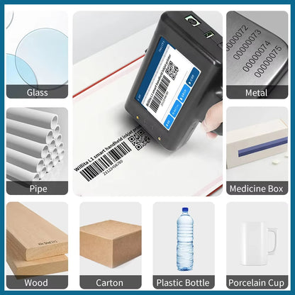 Portable Handheld Inkjet Printer - Date/Batch No./Barcode/Qr Code/Logo Printer for Labels Coding Industrial Inkjet Coder