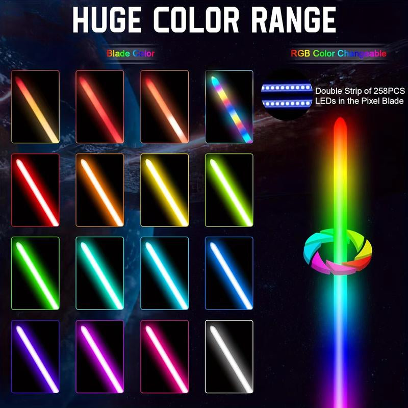 DUPENGDA 115 PIXEL Heavy Duty Metal Handle Duel Light Saber, 32 Sound Effects, 16 Colors, with SD Card, 32-Inch PC Material Blade, Suitable for Outdoor Sports, Halloween Cosplay, Send Family and Friends Birthdays Christmas Best Gift