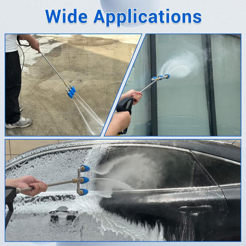 Triple Turbo Nozzle Pressure Washer 360° Rotating Turbo Nozzle with 1/4" Quick Connector 2.0 Orifice 3-In-1 Turbo Nozzle 4000 PSI