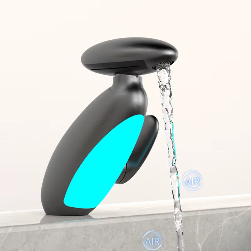 Luxury LED Basin Faucet Multi Functional Water Outlet Cold and Hot Desktop Installation Heavy Tap