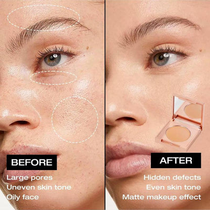 Maycheer-Soft Matte Waterproof Concealer Set 2 Pieces & Free Brush Colored Tone CC Eye Concealer Soft Matte Concealer Lightweight and Matte Adapts to Natural Skin Waterproof and Sweatproof Does Not Remove Makeup Concealer Cosmetic Box Moisturizer