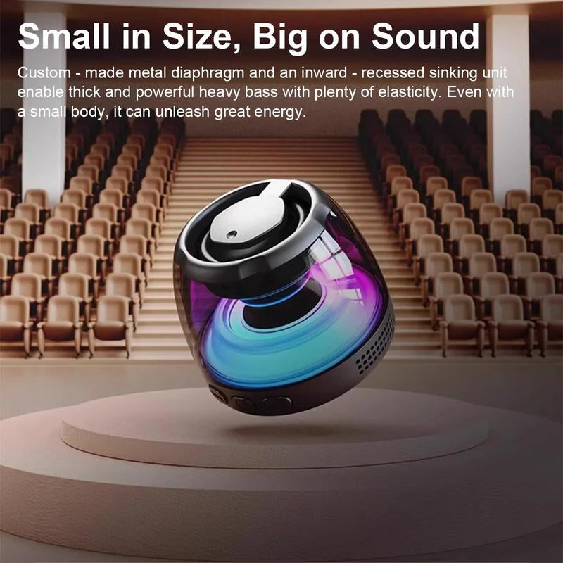 Joytutus Magnetic Bluetooth Speaker Portable Wireless Outdoor with TF Card Slot RGB Atmosphere Lights Sound System Trucks Colorful Dustproof Smartphone Rechargeable Car Audio Black Metal Compact & Portable Design 360° Holographic Sound Effects