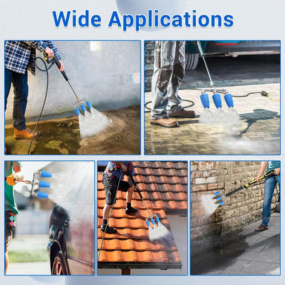 Triple Turbo Nozzle Pressure Washer 360° Rotating Turbo Nozzle with 1/4" Quick Connector 2.0 Orifice 3-In-1 Turbo Nozzle 4000 PSI