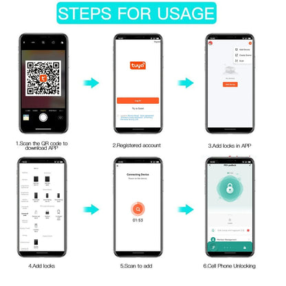 Waterproof Fingerprint Padlock Lock Smart APP Bluetooth Lock Door Keyless