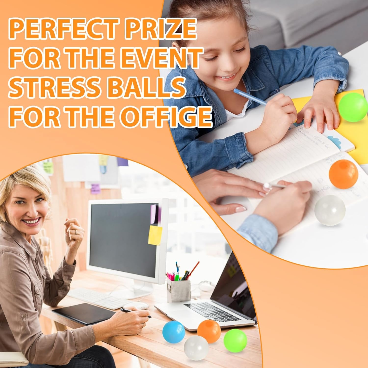4 Pcs Sticky Balls, Sticky Ball for Ceiling,Glow in Dark Sticky Balls,Sticky Ball for Kids,Stress Relieving Glow in Dark Toy Stick to Wall, Easter Basket Stuffers
