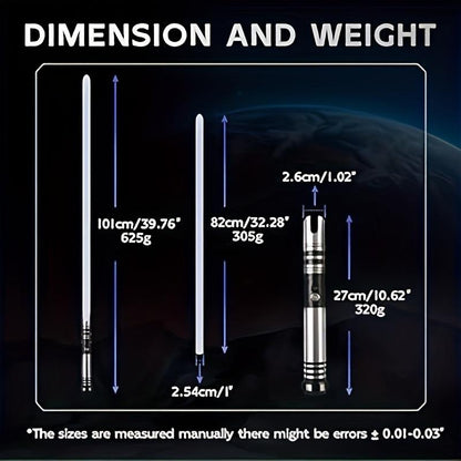 DUPENGDA 115 PIXEL Heavy Duty Metal Handle Duel Light Saber, 32 Sound Effects, 16 Colors, with SD Card, 32-Inch PC Material Blade, Suitable for Outdoor Sports, Halloween Cosplay, Send Family and Friends Birthdays Christmas Best Gift