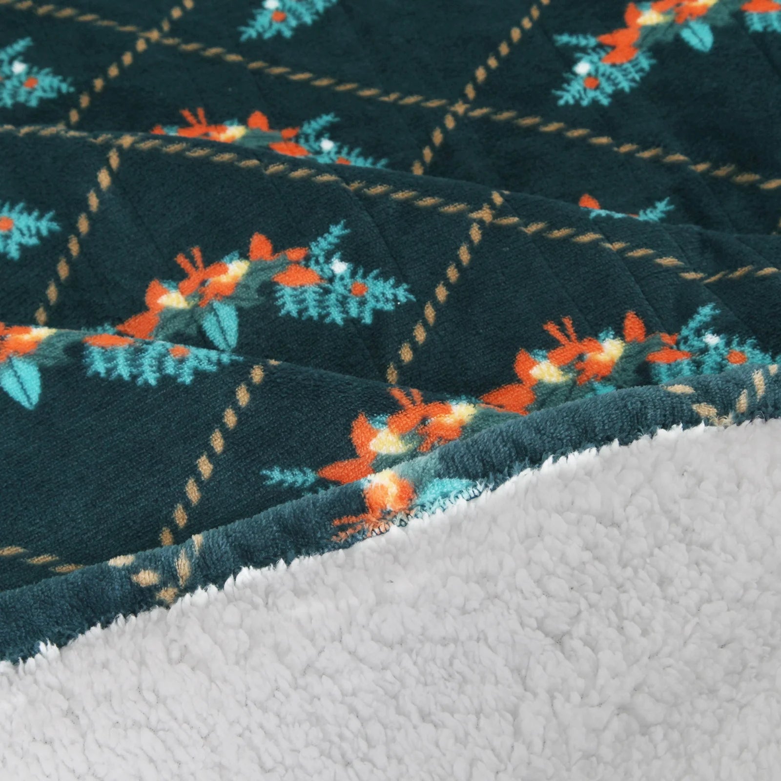 Twin Electric Heated Blanket Green Microplush Sherpa and Reversible Flannel Washable Comfortable with 10 Heat Settings Heated Throw 62"X84"