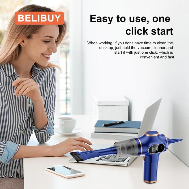 2-In-1 12000Pa Car Vacuum Cleaner Portable Wireless Handheld Vacuum Cleaner, High Power Vacuum Cleaner & Air Purifier, Home Vacuum Cleaner for Sofa, Office, Pet, Home, Smart Power Display, Holiday Gifts Dustbuster Compact Vacuum Mini Car Air Duster