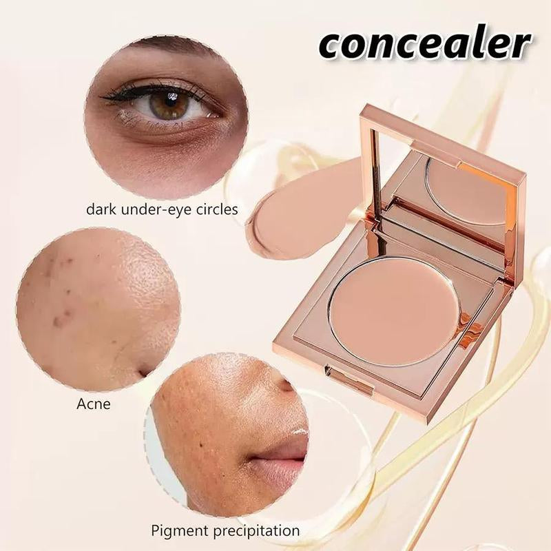 Maycheer-Soft Matte Waterproof Concealer Set 2 Pieces & Free Brush Colored Tone CC Eye Concealer Soft Matte Concealer Lightweight and Matte Adapts to Natural Skin Waterproof and Sweatproof Does Not Remove Makeup Concealer Cosmetic Box Moisturizer